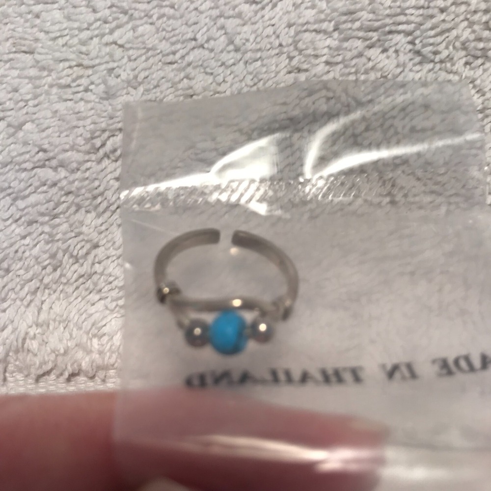 Vintage 2002 Avon Sterling‎ Silver Fashion Toe Ring - Turquoise